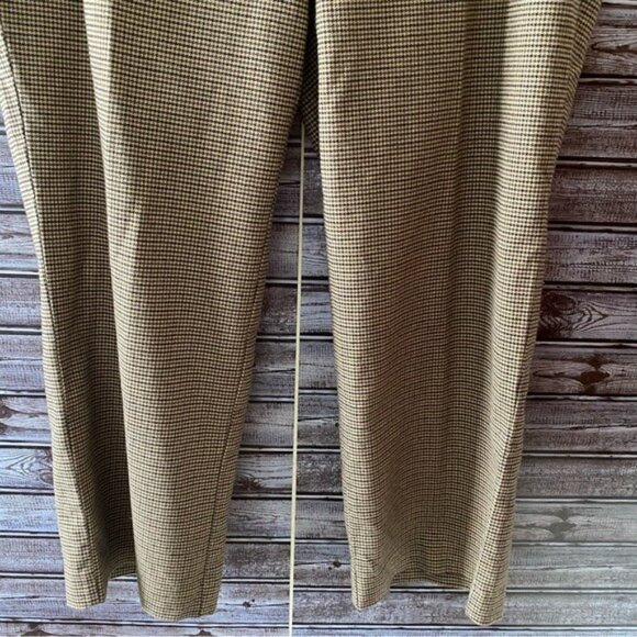 LL Bean Women's Classic Fit Pants Size 20 Regular Tab‎ Brown Houndstooth Pockets - Picture 3 of 8